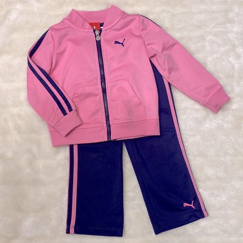 Pink & Blue Puma Toddler Track Suit